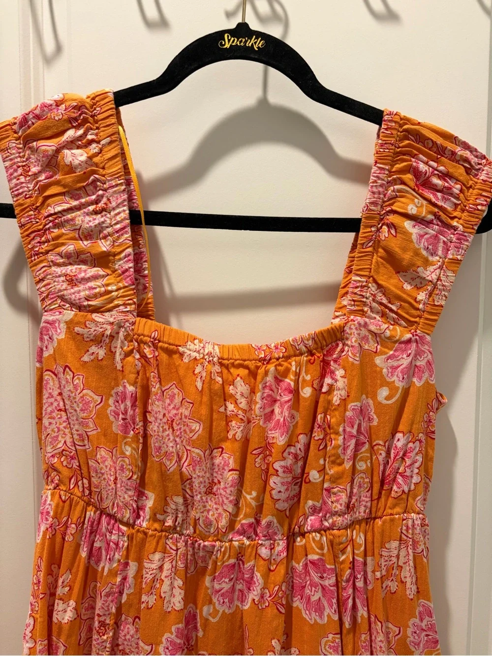 Old Navy Pink Floral Sundress on Mustard